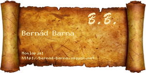 Bernád Barna névjegykártya
